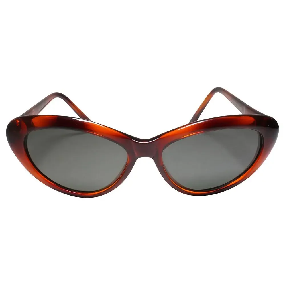Deadstock Genuine Vintage Brown Womens Small Cat Eye Sunglasses